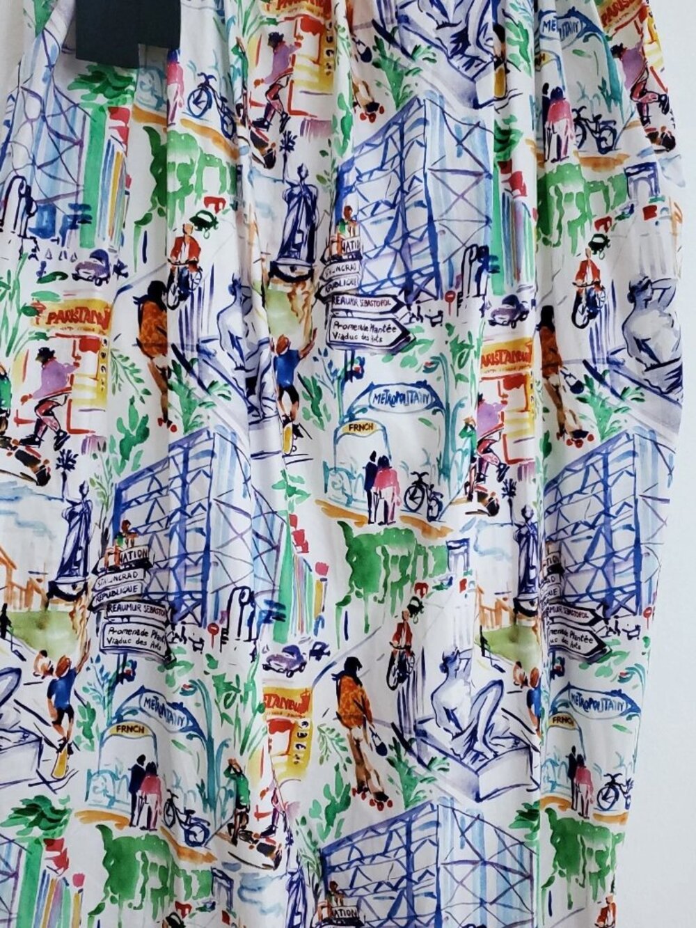 FRNCH Cylia Patterned Artsy Picnic Maxi Cotton Dress Size Medium - Picture 5 of 13